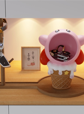 星之卡比玄关入户门口进门放钥匙收纳托盘置物架家居装饰品摆件