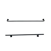 加粗圆杠 挂衣架细款 黑色上墙正挂杆哑光黑色弯脖直角弹头服装 打版