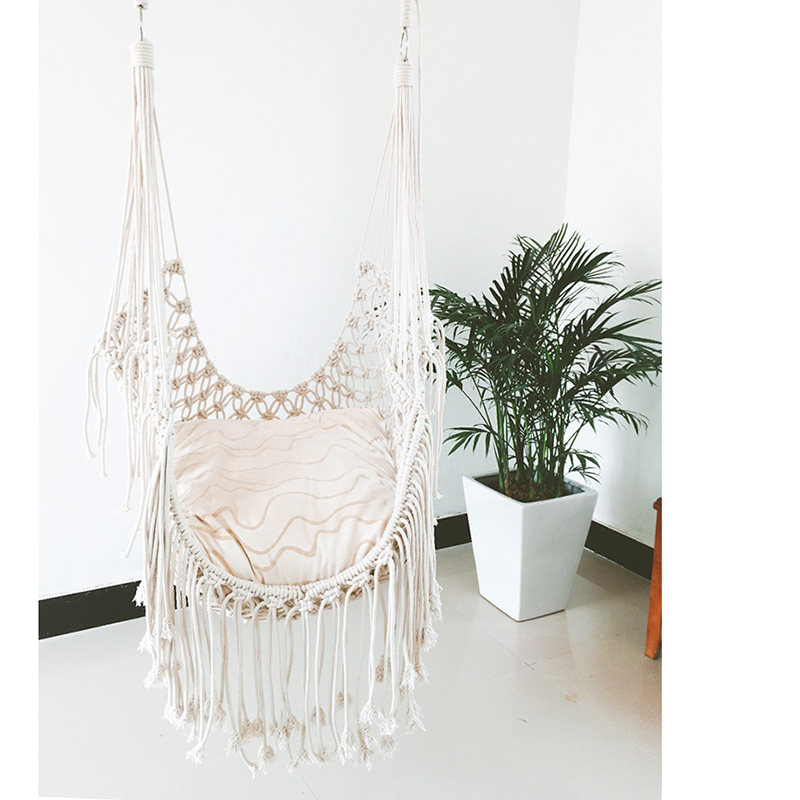 手工棉绳编织民宿宿舍网红阳台室内悬挂休闲装饰秋千吊椅