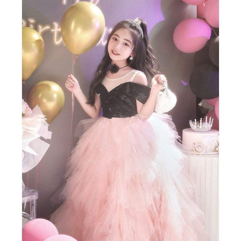 女童生日绝美日常可穿大童晚礼服儿童生日礼服女童公主裙高端洋气