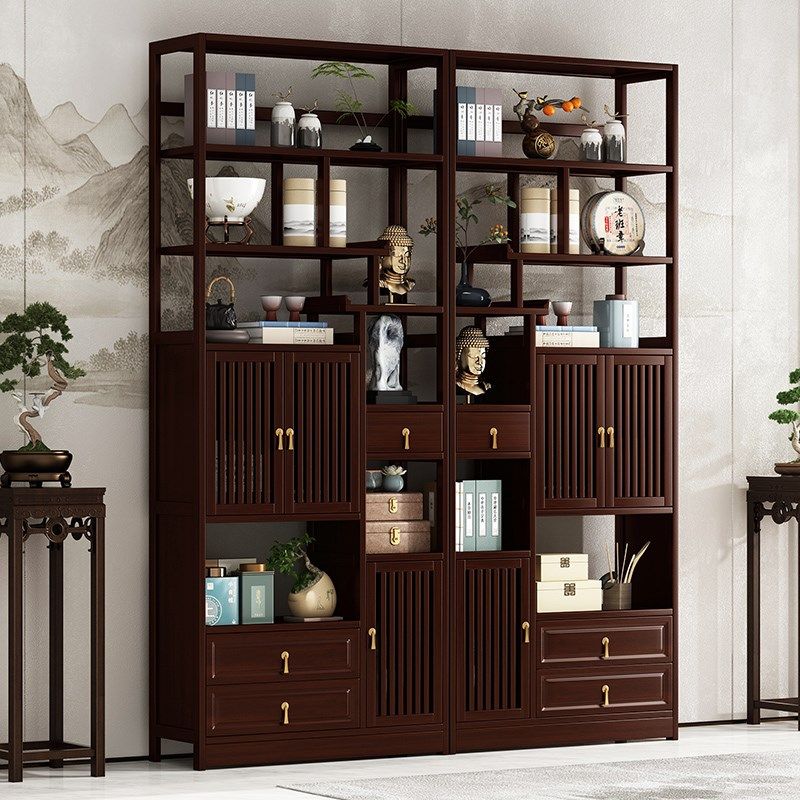 新中式博古架实木茶货架茶室多宝阁隔断置物架多层古董展示柜书架,住宅家具,多宝格/博古架,淘宝优惠券,粉丝福利购,淘宝优惠卷