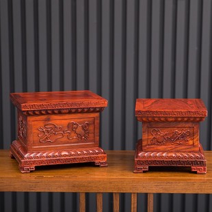 黑檀佛像木底座加高座台佛台坐台实木观音莲花财神关公貔貅摆件架