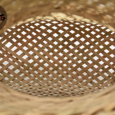 湘西精品全青皮竹编镂空鱼篓竹篓子竹筐装小鱼溪流钓背篓装饰道具