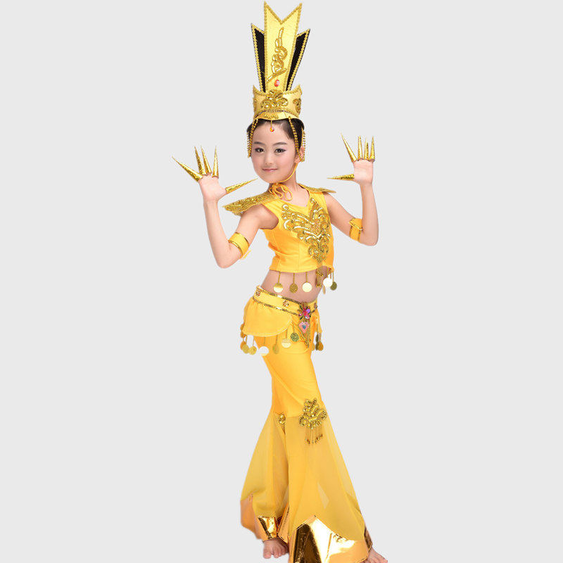 儿童千手观音演出服装古典舞蹈服表演服幼儿民族表演服舞蹈服装,童装/婴儿装/亲子装,儿童演出服,淘宝优惠券,粉丝福利购,淘宝优惠卷