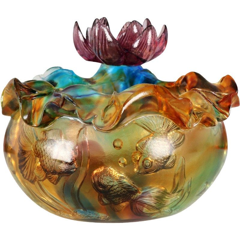 铁圈礼业年年有余鱼琉璃摆件工艺品客厅家居装饰品乔迁搬新家礼物,家居饰品,装饰摆件,淘宝优惠券,粉丝福利购,淘宝优惠卷