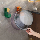 浴室脸盆收纳架子卫生间洗脸盆壁挂免打孔盆子置物架脸盆挂钩神器