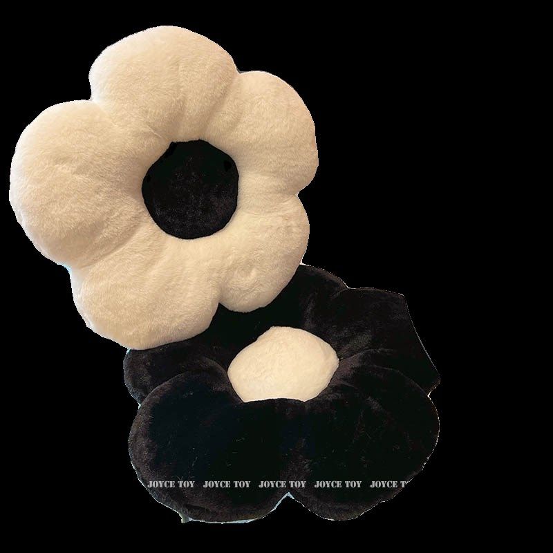 毛绒花朵坐垫屁垫沙发飘窗卧室地上黑白抱枕办公室椅垫靠彩色背靠,居家布艺,椅垫,淘宝优惠券,粉丝福利购,淘宝优惠卷