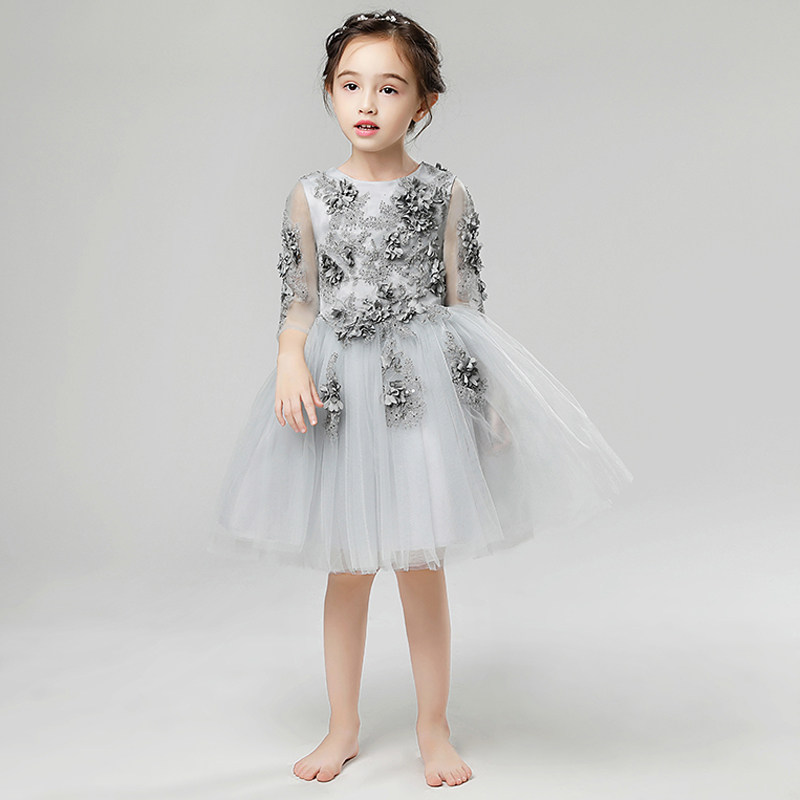 儿童礼服公主裙女童蓬蓬纱长袖钢琴演出服小花童主持人婚纱裙洋气,童装/婴儿装/亲子装,儿童礼服,淘宝优惠券,粉丝福利购,淘宝优惠卷