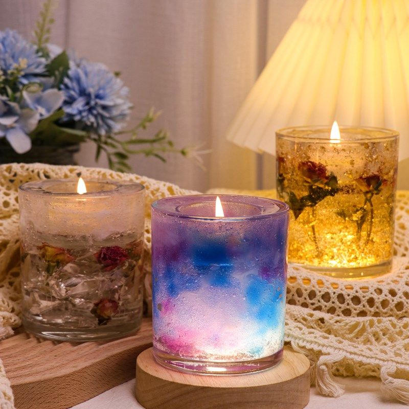 玫瑰干花果冻蜡烛台材料包 diy香薰蜡烛发光氛围伴手礼香氛摆件,节庆用品/礼品,蜡烛,淘宝优惠券,粉丝福利购,淘宝优惠卷