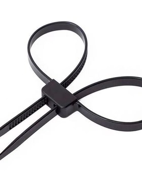 双扣式塑料加厚轧帯白色自锁式双头尼龙扎带双环捆绑带12*700mm