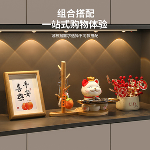 招财猫玄关钥匙收纳摆件托盘入户门口鞋 饰品乔迁新居礼物 柜家居装