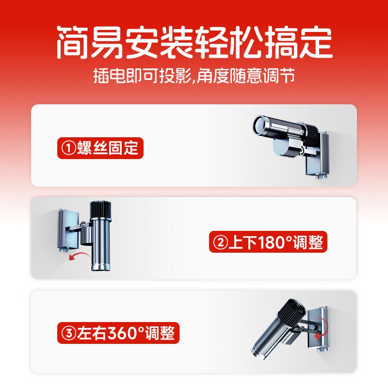 新年快乐圣诞节日广告logo投影灯户外店铺地面图案氛围灯春节射灯