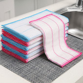 家用加厚棉纱洗碗巾不沾油擦桌子抹布厨房吸水不掉毛洗碗布百洁布