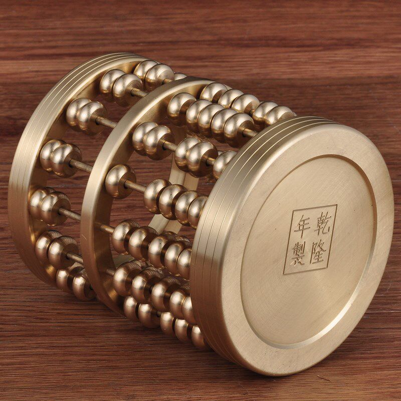 黄铜算盘笔筒摆件中式创意铜笔筒工艺品家居客厅书房办公室装饰品