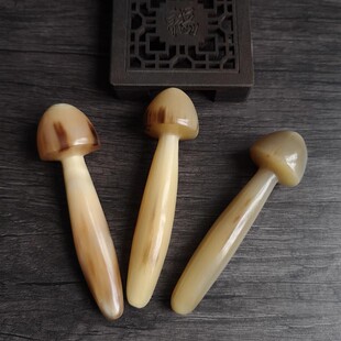 蘑菇棒白水牛角脸部刮痧板点穴位按摩眼霜导入棒通用女眼部拨筋
