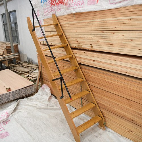 家用实木贴墙折叠楼梯子阁楼地下室仓库loft复式台阶易收放可定制