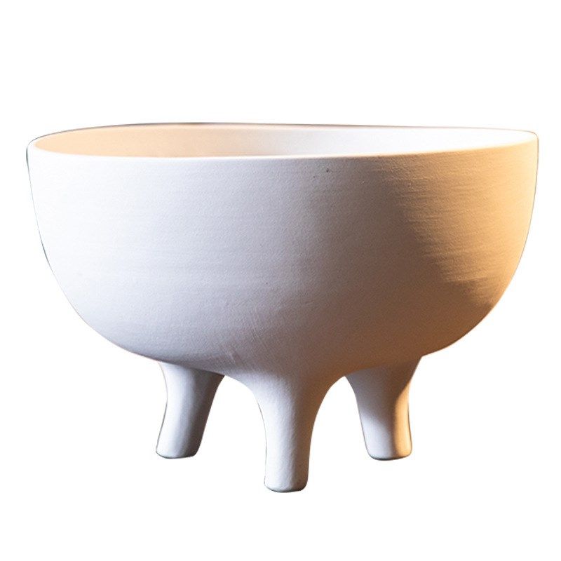 白色陶瓷三足鼎花瓶侘寂风民宿茶几餐桌果盆样板间新中式装饰摆件,家居饰品,花瓶,淘宝优惠券,粉丝福利购,淘宝优惠卷