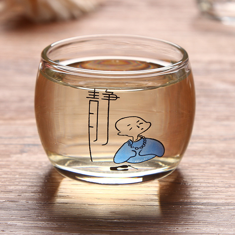 耐热玻璃 品杯小茶杯功夫茶具绿红花茶品茶碗品茗杯6只装疯抢包邮