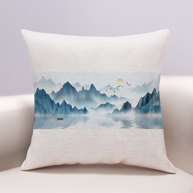 中式水墨山水靠枕套新中式沙发抱枕靠垫中国风沙发靠枕抱枕芯,居家布艺,靠垫/抱枕,淘宝优惠券,粉丝福利购,淘宝优惠卷