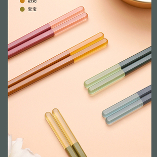 日式档合金筷子分人分色家用防滑耐温端一人一筷洗碗机可用