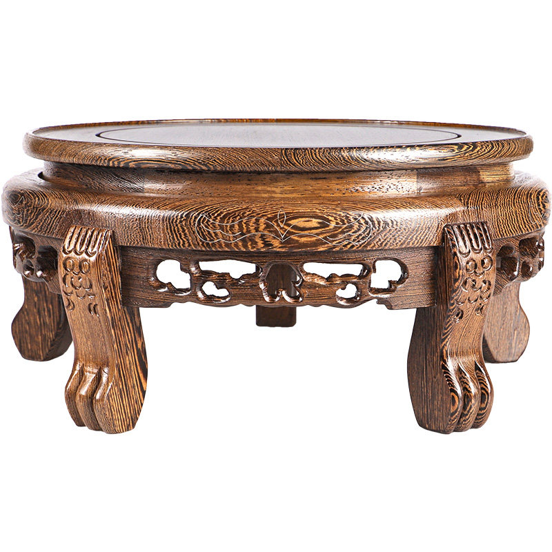 鸡翅木圆形底座加高实木花盆花瓶摆件奇石泡酒瓶酒坛水壶茶壶木托,家居饰品,木雕,淘宝优惠券,粉丝福利购,淘宝优惠卷