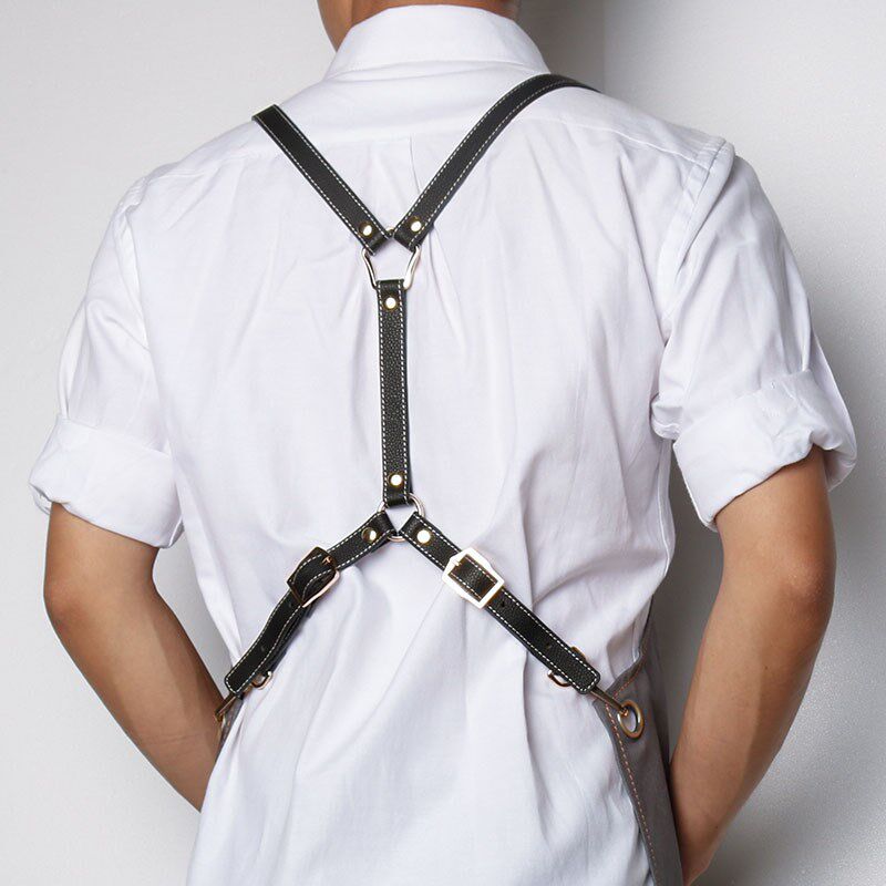 指吻日式围裙咖啡师美甲店时尚高级花艺师工作服不沾定制logo围腰