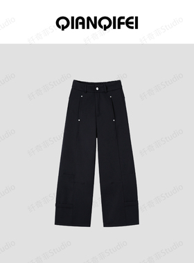 1-27F  新款高腰宽松潮酷工装加绒休闲裤 282511