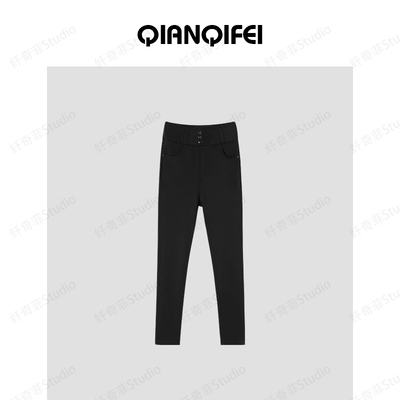 1-10F  新款高腰紧身弹力显瘦小脚加绒休闲裤 2625