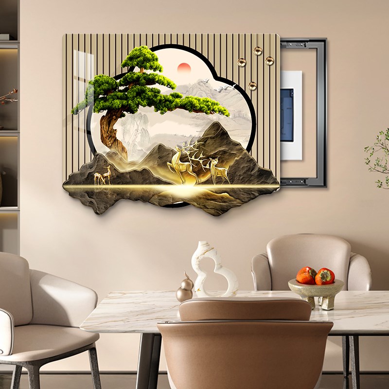 配电箱电表箱装饰画轻奢遮挡电闸箱弱电箱挂画开关盒餐厅高档壁画