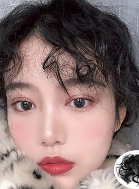 假发女短卷发空气刘海羊毛卷中长发蓬松自然妩媚女人味真发假刘海