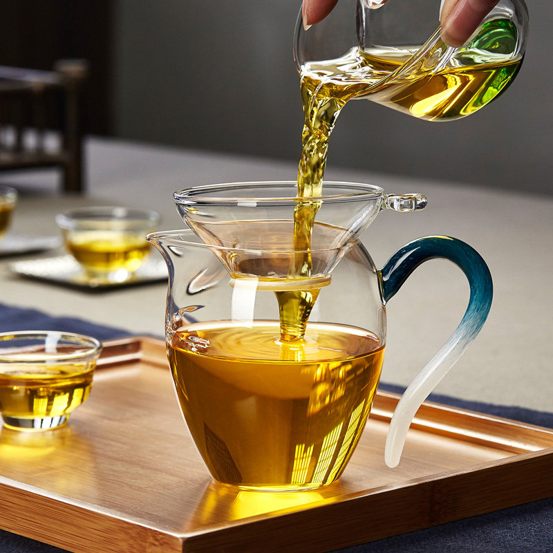 美斯尼手工公道杯耐热玻璃分茶器加厚功夫茶具公平杯透明家用茶海