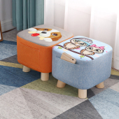 家用小凳子客厅方凳沙发凳实木小板凳布艺矮凳椅子入户门口换鞋 凳
