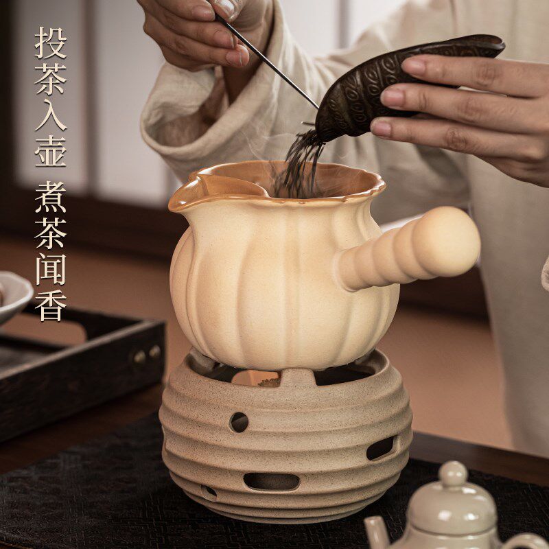 金瓜罐罐酒精煮茶器家用陶罐奶茶壶户外围炉煮茶套装陶泥温茶炉子