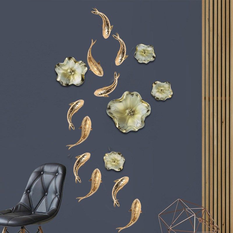 新中式创意墙饰壁饰鲤鱼挂件客厅餐厅墙上软装饰品壁挂饰新品包邮,家居饰品,壁饰,淘宝优惠券,粉丝福利购,淘宝优惠卷