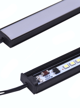 220VLED黑色硬灯条 展柜橱窗酒柜鞋柜长条灯衣柜可定制超薄铝槽灯