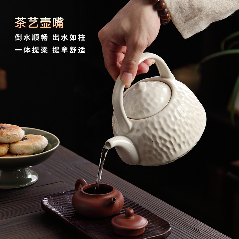 家用草木灰煮茶壶炭火烧水壶泡茶煮茶器明火黑晶炉陶壶提梁壶单壶