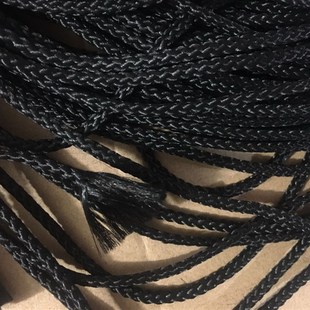 4mm黑色八股编织绳假辫子假发绳扁尼龙绳八股空心编织扁抽绳195米