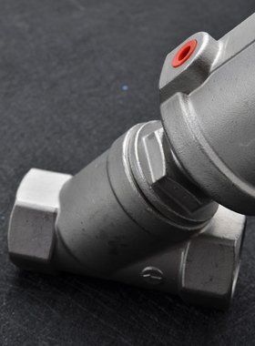 304/316L不锈钢高温蒸汽阀Y型气动角座阀气动阀门DN25 20 40 PN16