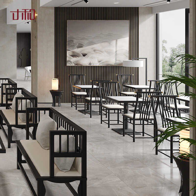 新中式实木餐椅商用靠背椅中式餐桌椅休闲椅茶楼椅酒店饭店卡座