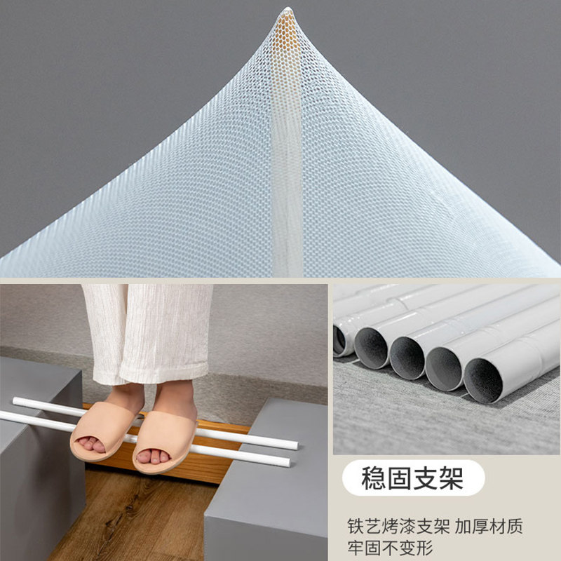 上铺专用蚊帐学生宿舍全包拉链款一米住校单人一体式90x190带支架