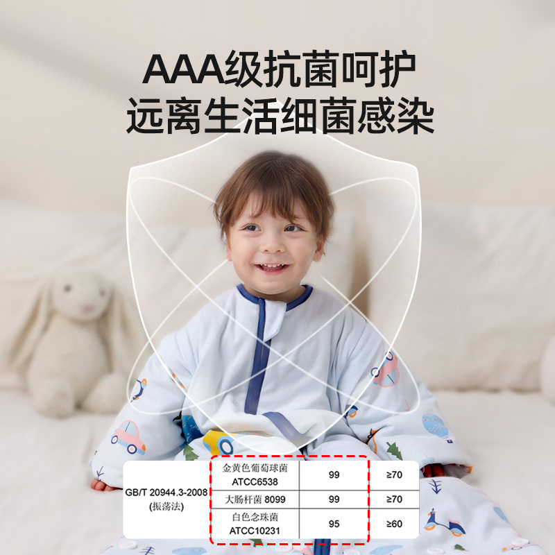 儿童睡袋春秋夏款中大童防踢被针织透气宝宝一体式小学生四季通用