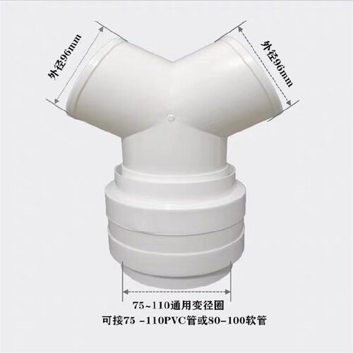 油烟机排烟管变径三通卫生间浴室穿墙风帽带止逆阀75PVC管100软管