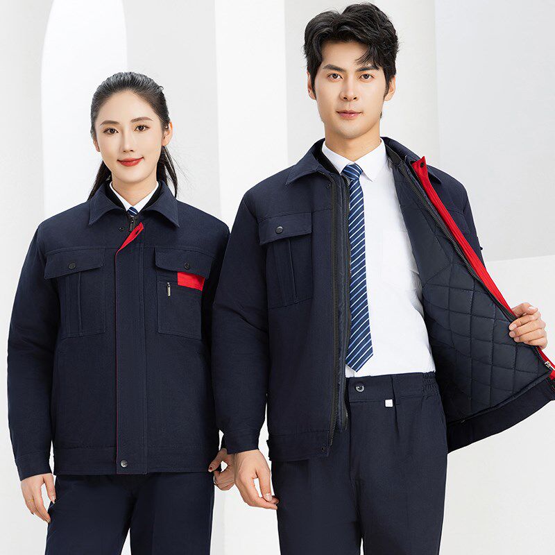 冬季工作服套装纯棉衣袄加厚保暖耐磨工人厂地上衣劳保服工装定制