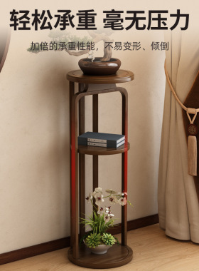 古典花架中式花架子客厅落地式实木圆形花台花瓶架2025新款花托架
