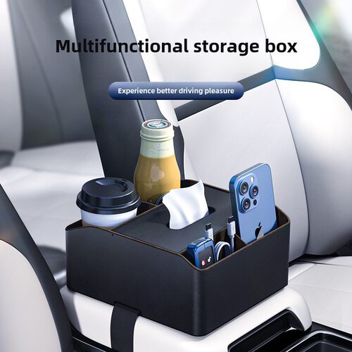 Car Armrest Storage Box - Multi-functional Tissue Cup Holder