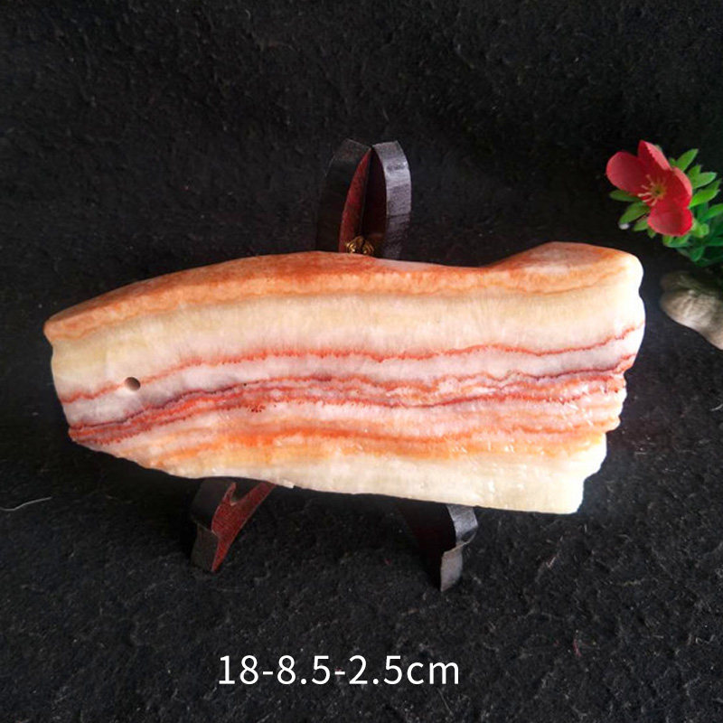 猪肉石彩霞石观赏石奇石天然石头五花肉片原石手玩石收藏摆件送礼