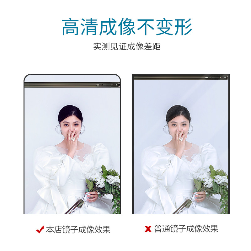 超薄隐藏式穿衣镜玄关全身镜可推拉试衣镜装饰画家用暗藏隐形镜子