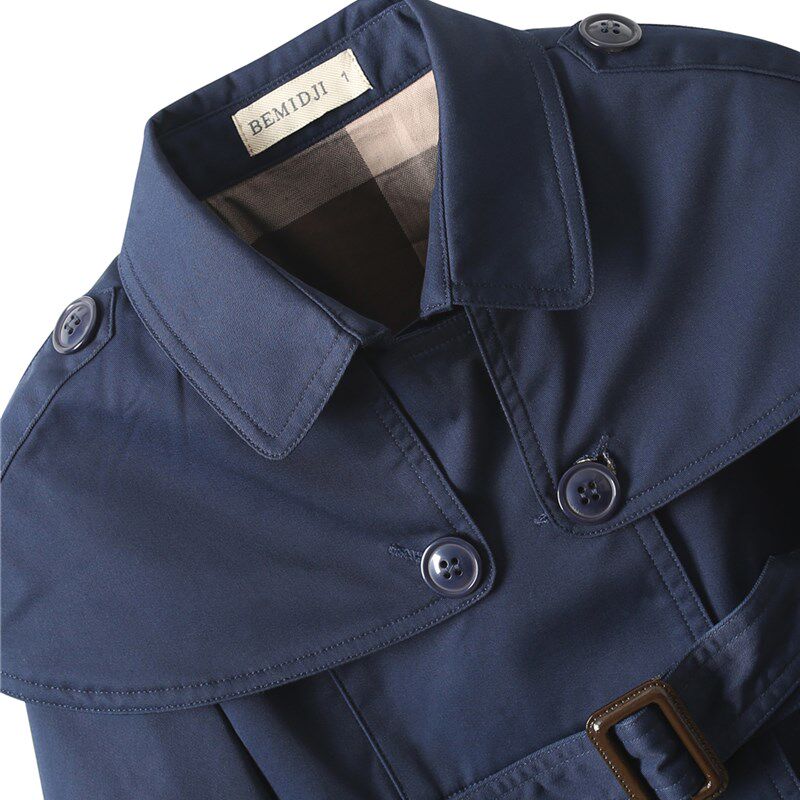 女童风衣2022新款儿童男童外套春秋装小中大童装中长款双排扣英伦