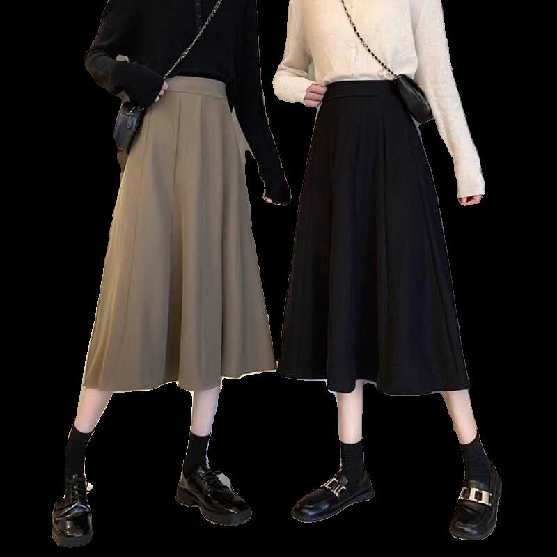 高个子加长版半身裙女夏季大码面试职场高腰学院超长款到脚踝长裙