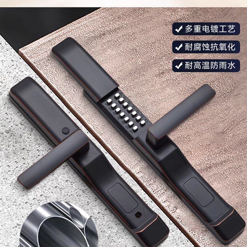 机械密码锁户外庭院铝合金铁艺门镂空栅栏别墅大门双面锁防水
